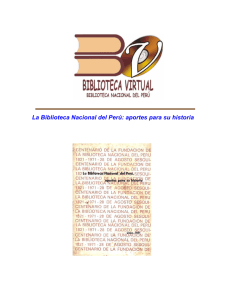 La Biblioteca Nacional del Perú: aportes para su historia