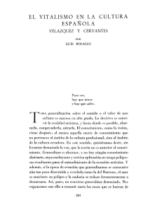 El vitalismo en la cultura española. Velázquez y Cervantes