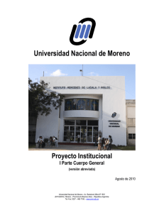 PROYECTO INSTITUCIONAL, 2011 - Universidad Nacional de