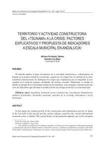 territorio y actividad constructora: del «tsunami» a la crisis. factores