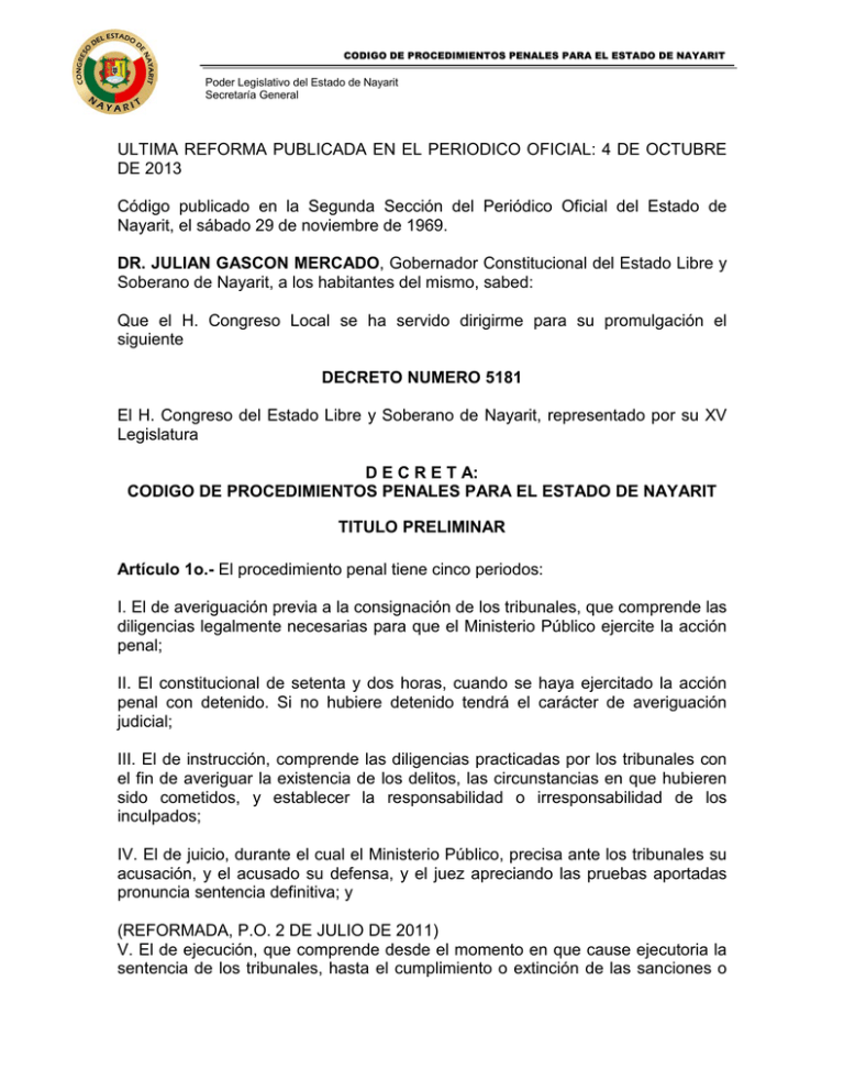 codigo de procedimientos penales para el estado de nayarit codigo de procedimientos penales para el estado de nayarit