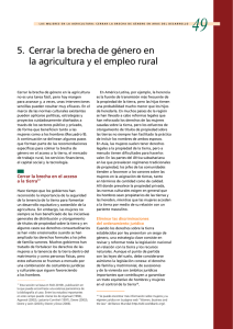 5. Cerrar la brecha de género en la agricultura y el empleo rural