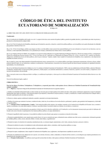 código de ética del instituto ecuatoriano de normalización