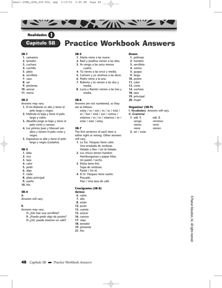 Practice Workbook Answers