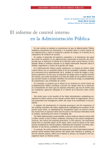 El informe de control interno en la Administración Pública