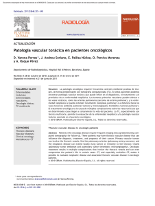 Patología vascular torácica en pacientes oncológicos