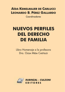 Nuevos Perfiles del Derecho de Familia: Libro Homenaje
