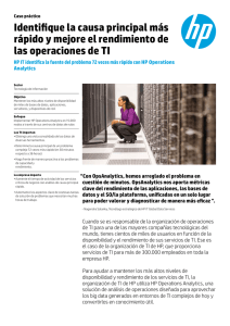 HP Operations Analytics | Caso práctico de TI | Tecnología de