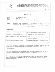 Gerencia Departamental de Norte de Santander Asunto