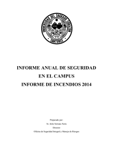 Informe Anual de Seguridad y Seguridad en Caso de Incendio 2014