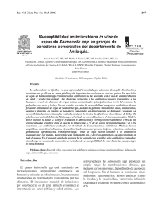 Susceptibilidad antimicrobiana in vitro de cepas de Salmonella spp