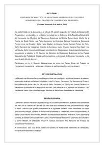 VI Reunión Ministros: acta | declaración | Resol. (PDF - 161