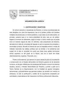 ARGUMENTACIÓN JURÍDICA 1. - Universidad Católica Andrés Bello