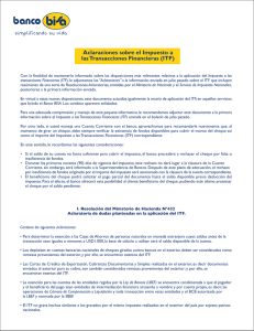 Aclaraciones sobre el Impuesto a las Transacciones Financieras (ITF)