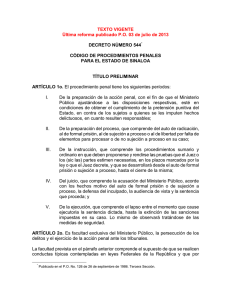 Código de Procedimientos Penales para el Estado de Sinaloa