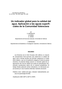 Un indicador global para la calidad del agua. Aplicaci&oacute;n a las aguas