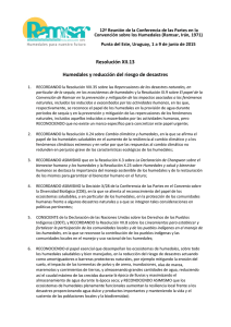 Resolución XII.13 Humedales y reducción del riesgo de desastres