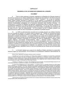 Informe Anual de la OEA: derechos humanos en la región, COLOMBIA