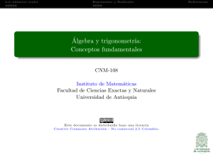 ´Algebra y trigonometrıa: Conceptos fundamentales