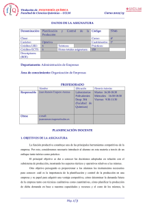 DATOS DE LA ASIGNATURA Departamento: Administración de