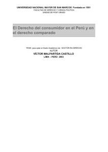 El Derecho del consumidor en el Perú y en el derecho comparado