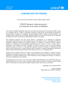 UNICEF denuncia violaciones graves a los derechos de los niños