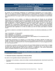 Final Informe Cuatrimestral Estado Control Interno Marzo 2015