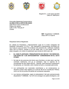 Bogotá D.C., 4 de marzo de 2015 Oficio N° 049P/2015 Honorable