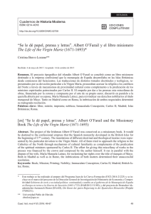 “Se le dé papel, prensa y letras”. Albert O`Farail y el libro misionero