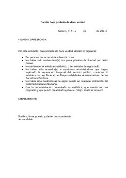 Formato de Carta Bajo Protesta de Decir Verdad.