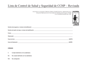 CCHP Health and Safety Checklist