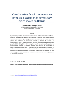 Coordinación fiscal – monetaria e Impulso a la demanda agregada