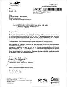 Subdirección Administrativa y Financiera A Bogotá DC, Señor