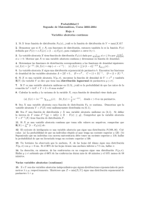 Probabilidad I Segundo de Matemáticas, Curso 2003