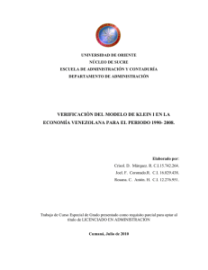 verificación del modelo de klein i en la economía venezolana para