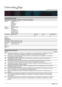 Guía Materia 2011 / 2012 DATOS IDENTIFICATIVOS Investigación