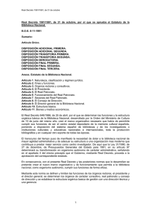 Real Decreto 1581/1991 de 31 de octubre, por el que se aprueba el