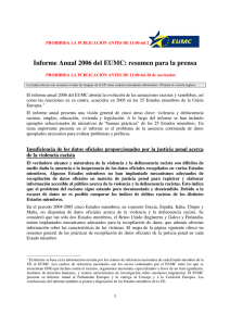 Informe Anual 2006 del EUMC: resumen para la prensa