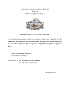 TEMA: prevalencia de diabetes mellitus en caninos con edad mayor