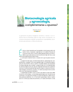 Biotecnología agrícola y agroecología