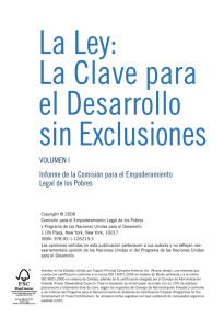 VOLUMEN I Informe de la Comisión para el Empoderamiento Legal