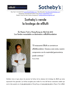 Sotheby`s vende la bodega de elBulli