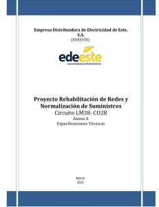 Proyecto Rehabilitación de Redes y Normalización de Suministros