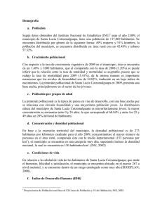 Demografía a. Población Según datos obtenidos del Instituto