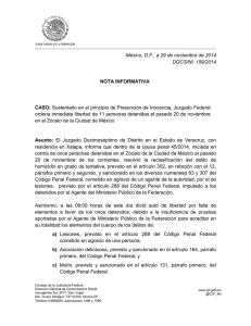 México, D.F., a 29 de noviembre de 2014 DGCS/NI: 159/2014 NOTA