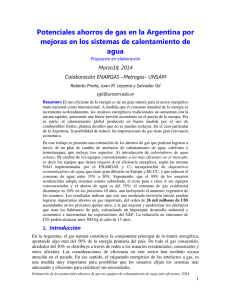 Potenciales ahorros de gas en la Argentina por mejoras en los