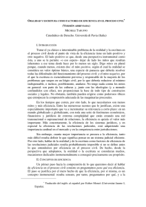 Oralidad y escritura como factores de eficiencia en el proceso civil