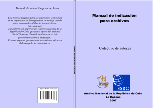 Manual de indización para archivos Colectivo de autores