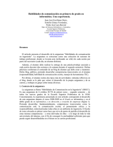 Habilidades de comunicación en primero de grado en informática