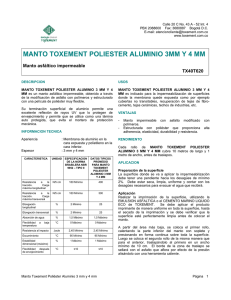 MANTO TOXEMENT POLIESTER ALUMINIO 3MM Y 4 MM
